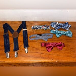 Kids Bow Tie and Suspender Set - Multicolor